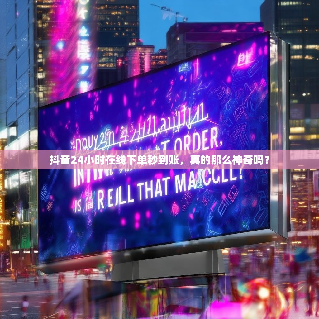 抖音24小时在线下单秒到账，真的那么神奇吗？