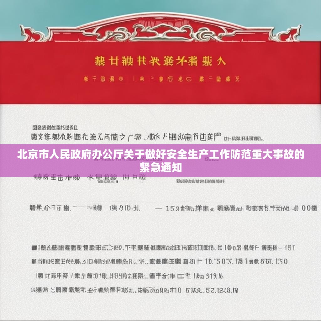 北京市人民政府办公厅关于做好安全生产工作防范重大事故的紧急通知
