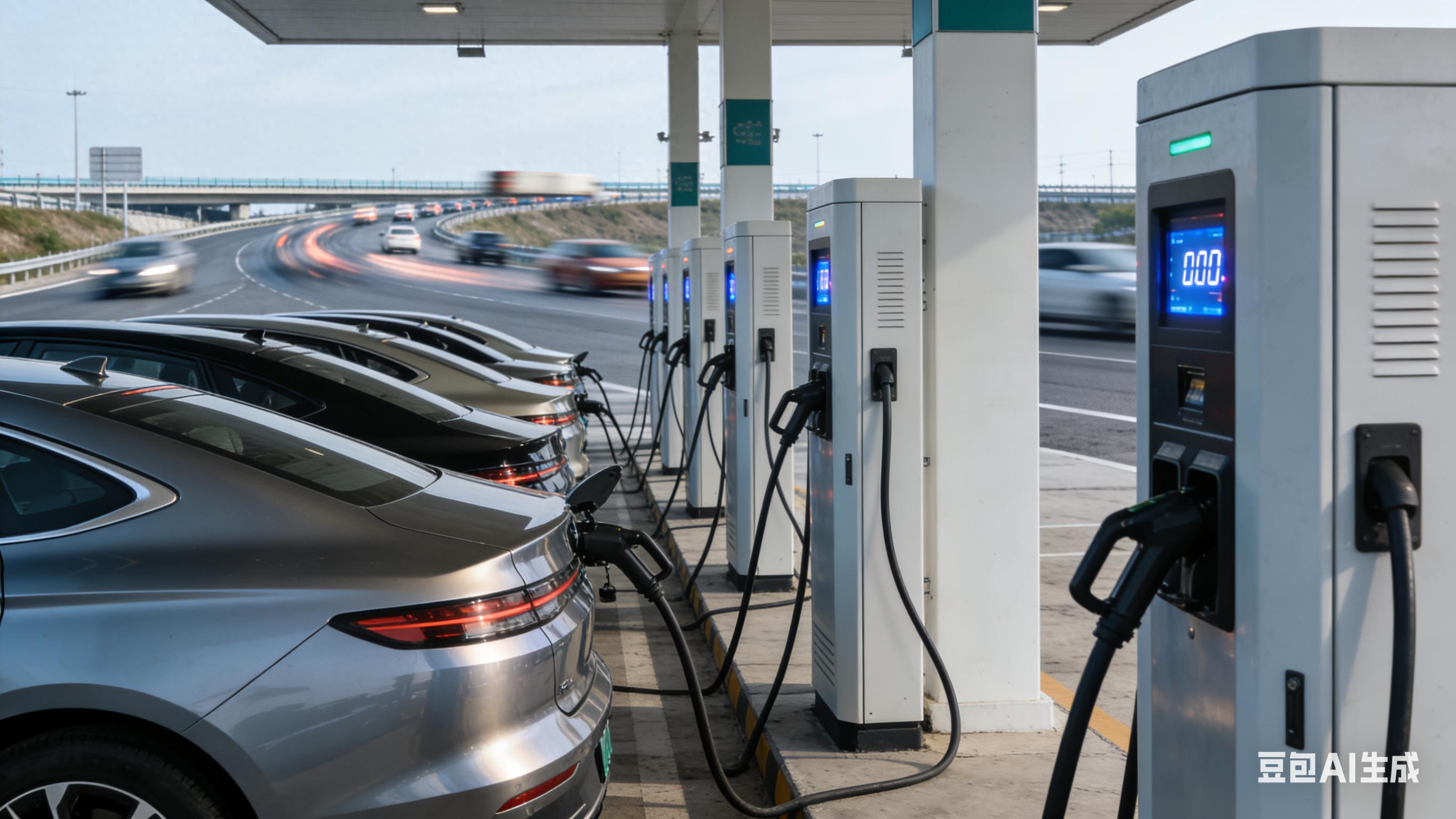 高速服务区新能源车充电排长队，增程车增长快成新难题
